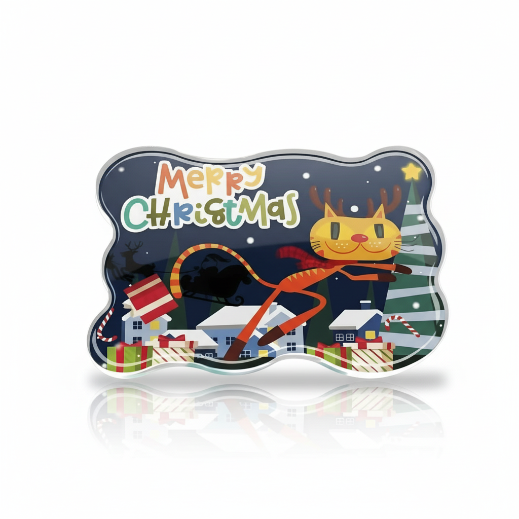 Christmas Orange Cat Fridge Magnet