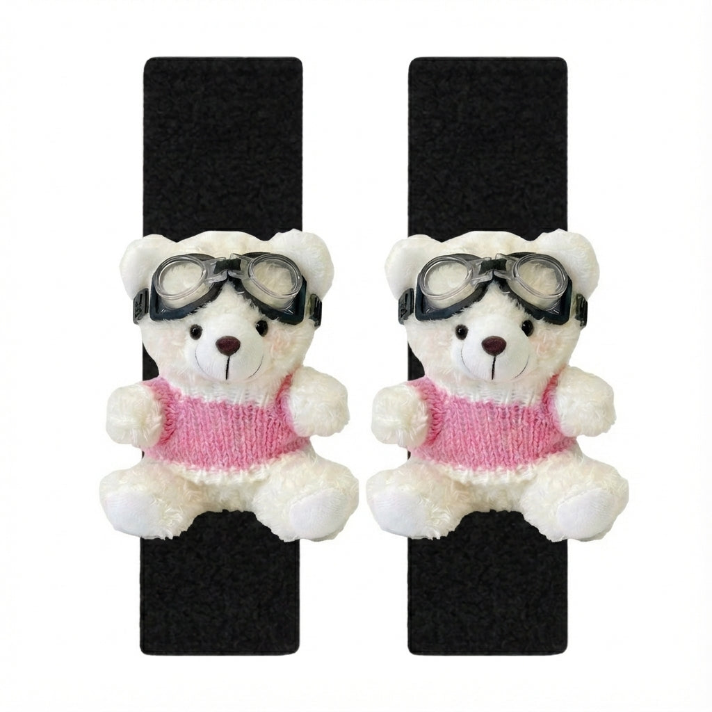 JoyKey Cute Bear Plush Seat Belt Strap Cover