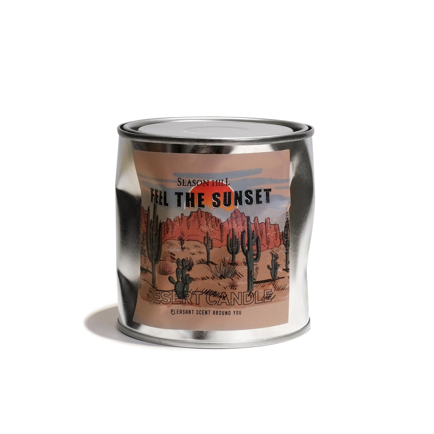 Scented Candles Set, Fiji White Sand Summer and Feel The Sunset Desert Candle, Metal Tin Container, Home Fragrance Collection, Gift Present (Both)