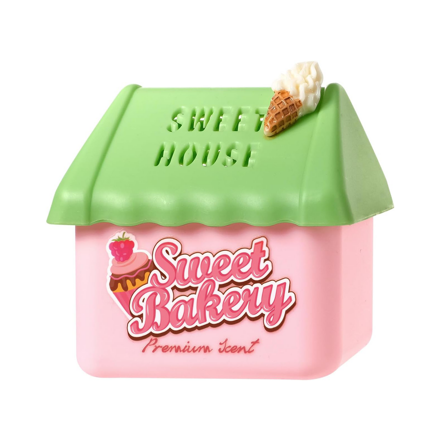 Premium Scented Gel Air Fresheners, Decorative House Shape, Multiple Fragrances, Donut, Ice Cream, Sweet Bakery, Coffee Scents for Car, Home (Green Sweet Bakery)