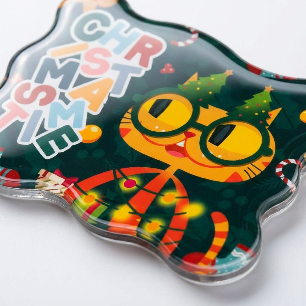 Christmas Orange Cat Fridge Magnet