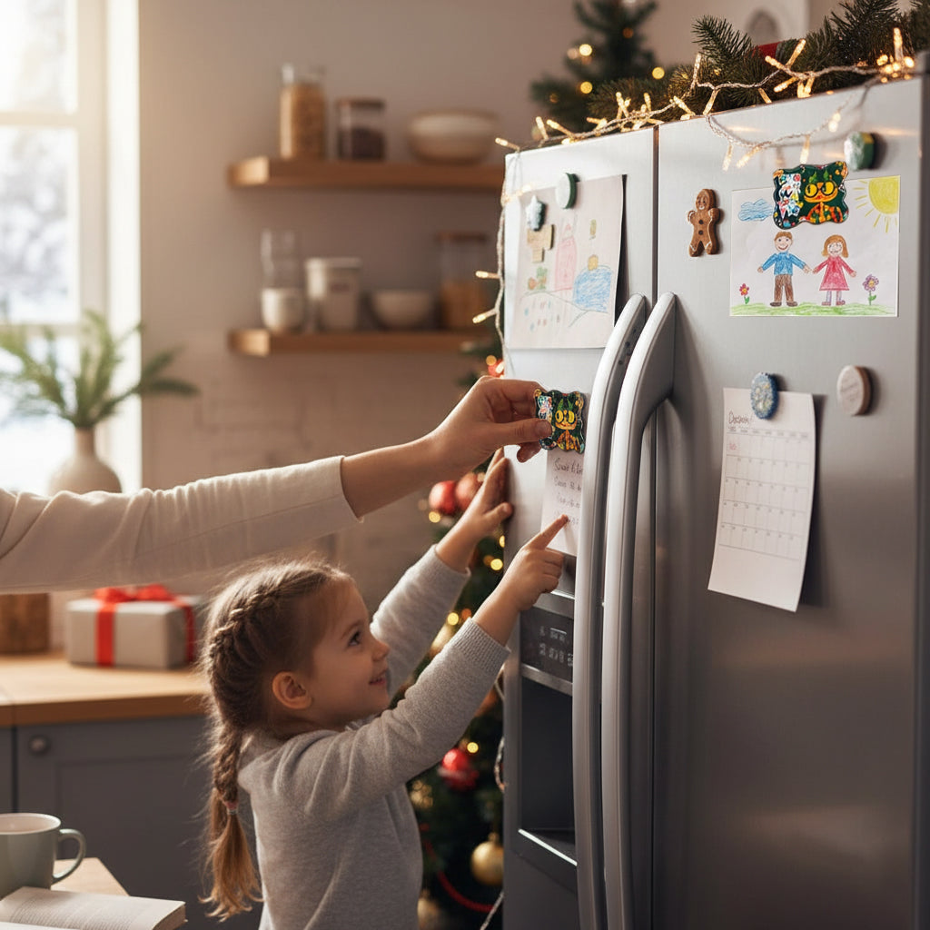 Christmas Orange Cat Fridge Magnet