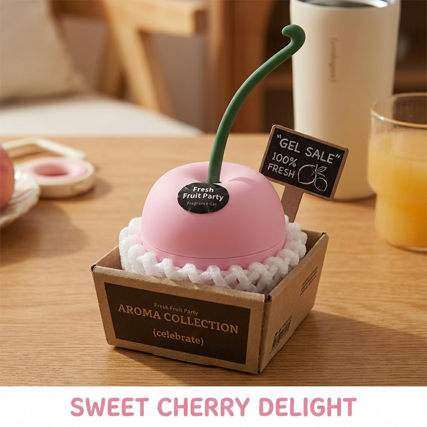 Fruit Party Fragrance Gel Air Freshener, Fruit-Shaped Containers, Home and Car Deodorizer (4 Colors)