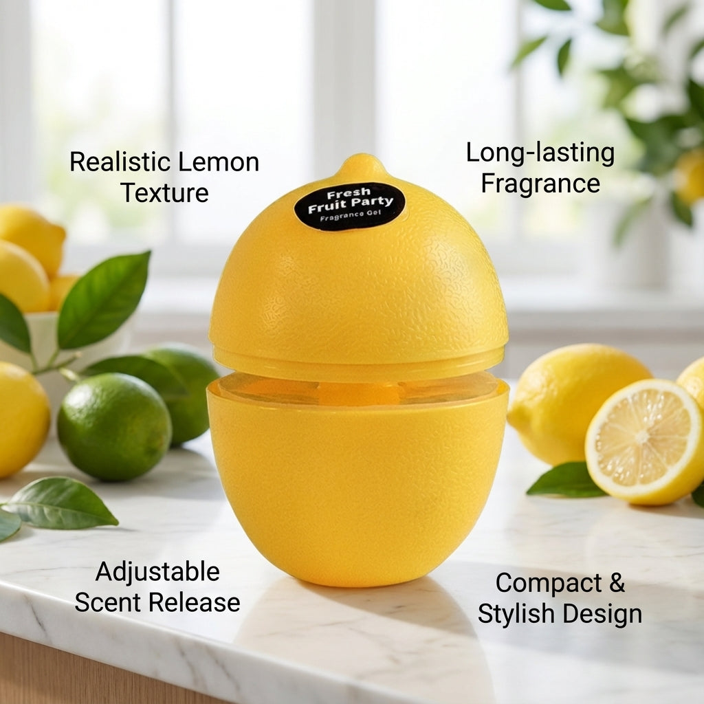 Fruit Party Fragrance Gel Air Freshener, Fruit-Shaped Containers, Home and Car Deodorizer (4 Colors)