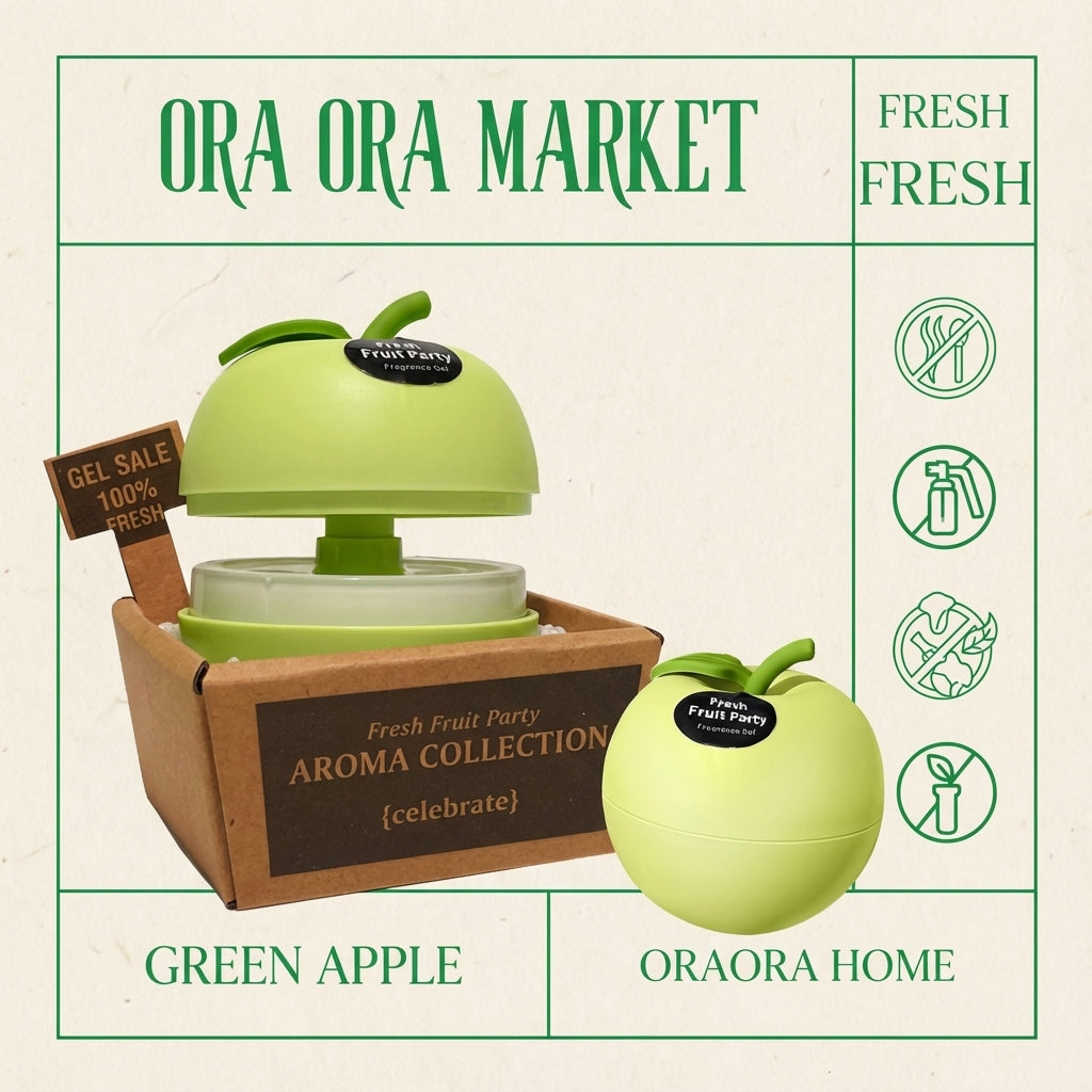 Fruit Party Fragrance Gel Air Freshener, Fruit-Shaped Containers, Home and Car Deodorizer (4 Colors)