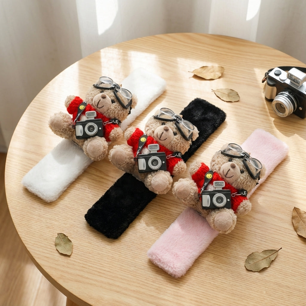 JoyKey Cute Bear Plush Seat Belt Strap Cover