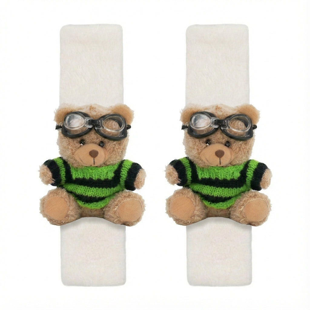 JoyKey Cute Bear Plush Seat Belt Strap Cover