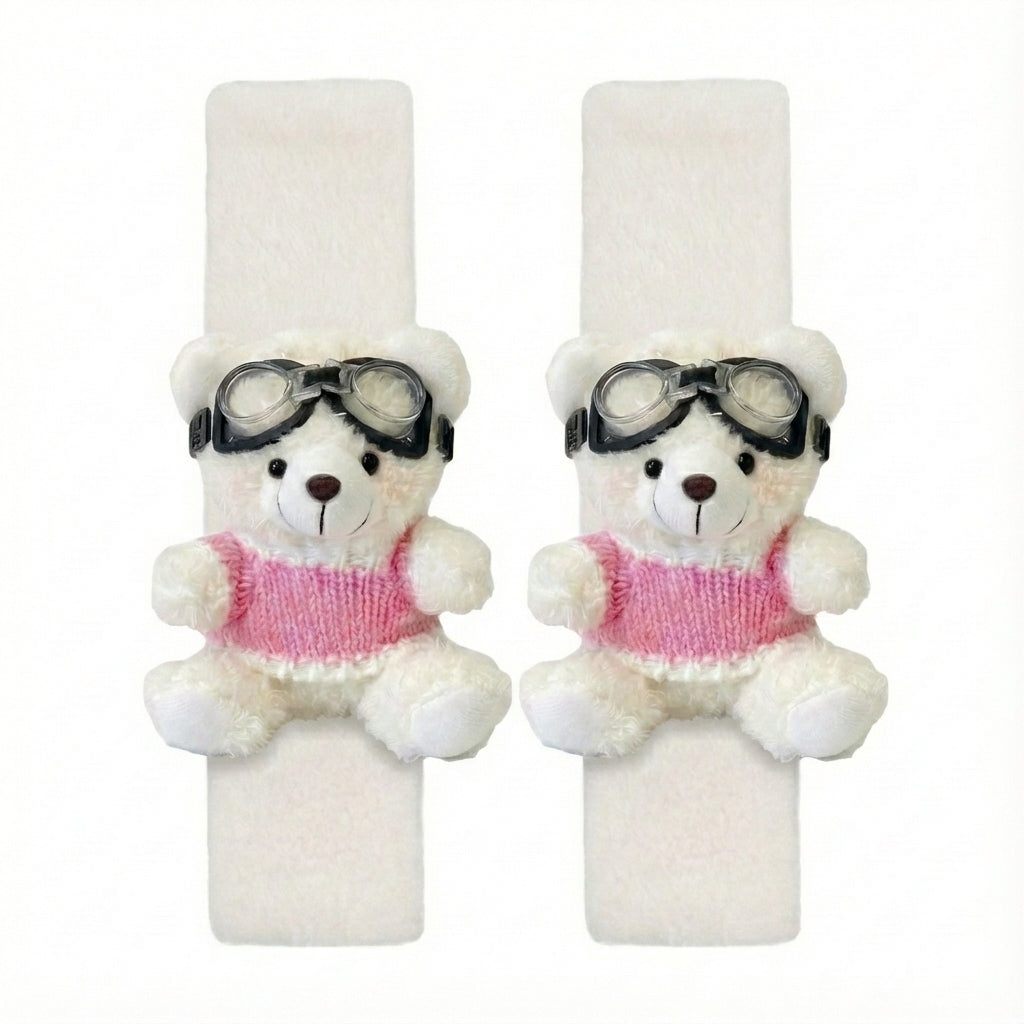 JoyKey Cute Bear Plush Seat Belt Strap Cover