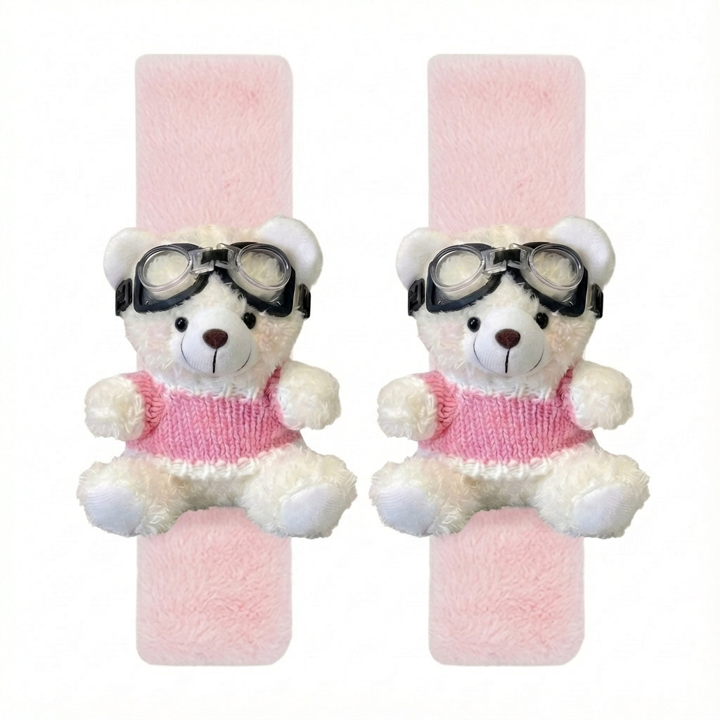 JoyKey Cute Bear Plush Seat Belt Strap Cover