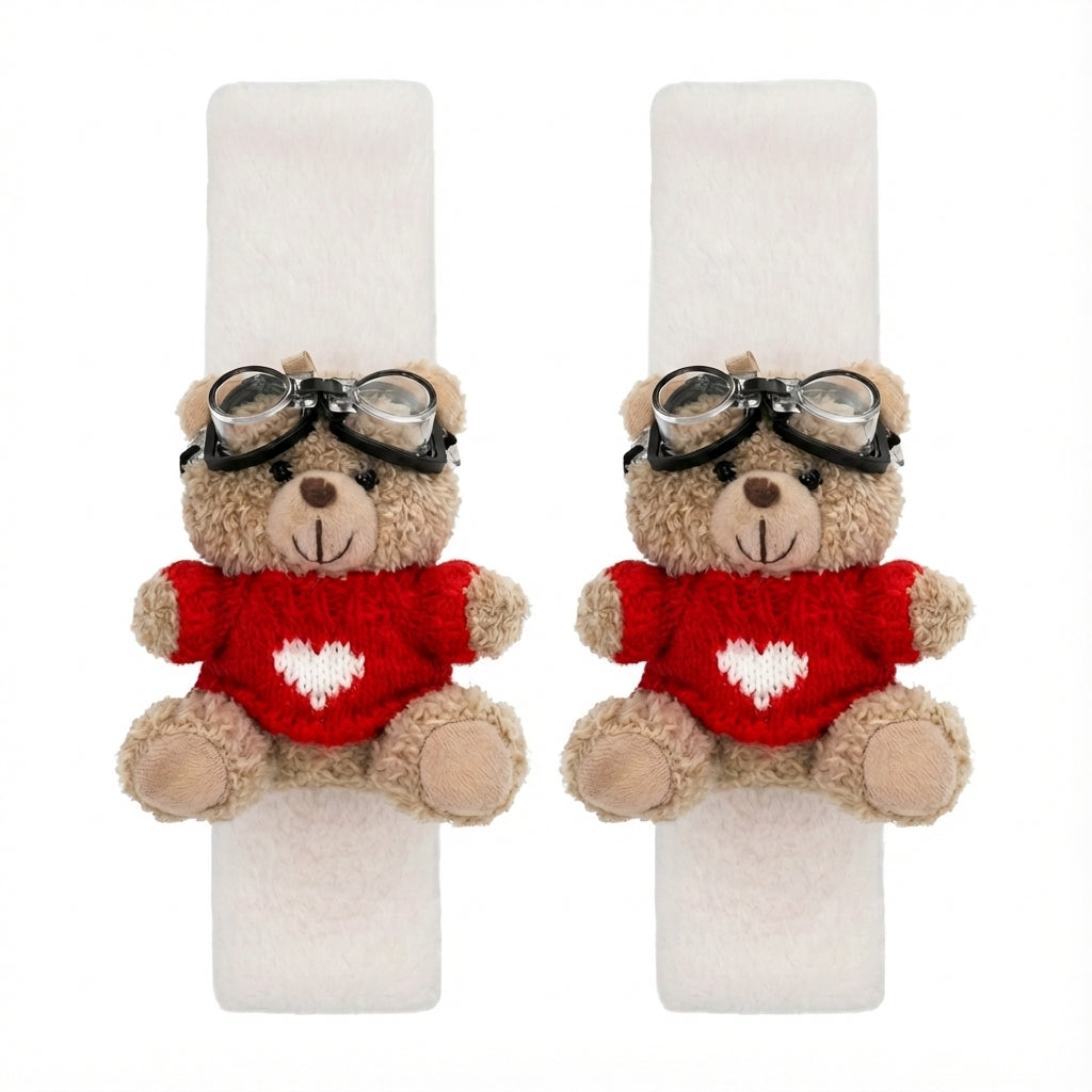 JoyKey Cute Bear Plush Seat Belt Strap Cover