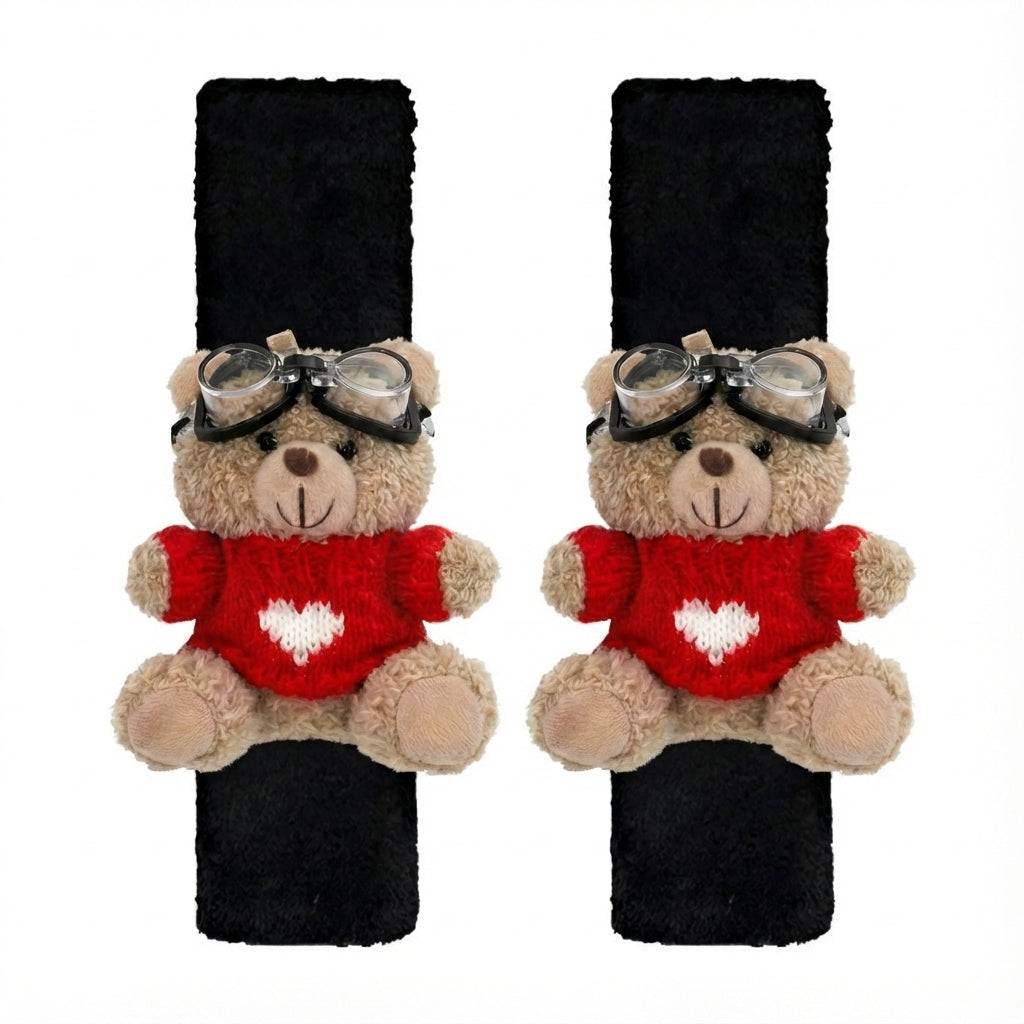 JoyKey Cute Bear Plush Seat Belt Strap Cover