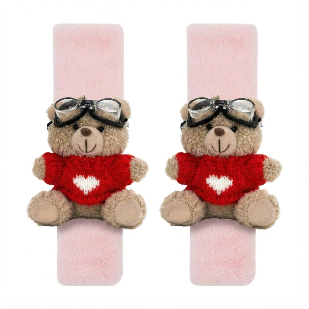 JoyKey Cute Bear Plush Seat Belt Strap Cover