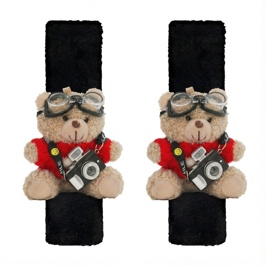 JoyKey Cute Bear Plush Seat Belt Strap Cover