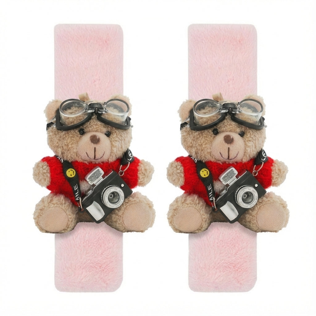 JoyKey Cute Bear Plush Seat Belt Strap Cover