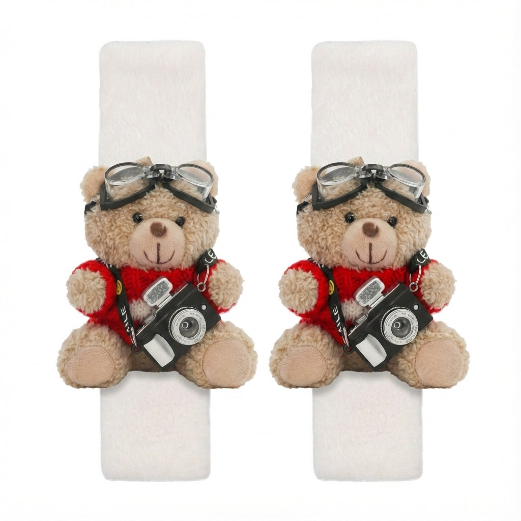 JoyKey Cute Bear Plush Seat Belt Strap Cover