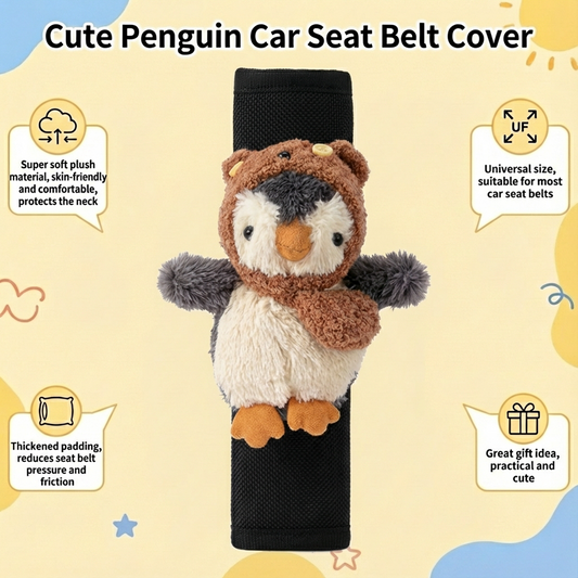 Joykey Cute Kawaii 2 PCS Penguin Seat Belt Cover Pad(Brown Bear - 2PCS)