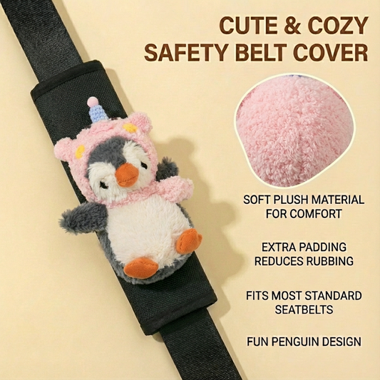 Joykey Cute Kawaii 2 PCS Penguin Seat Belt Cover Pad(Pink Pig - 2PCS)