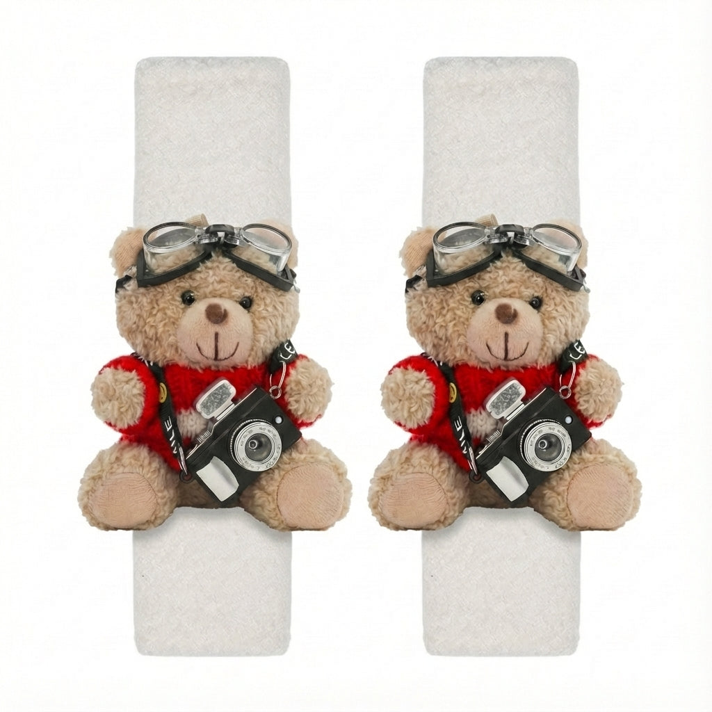 JoyKey Cute Bear Plush Seat Belt Strap Cover
